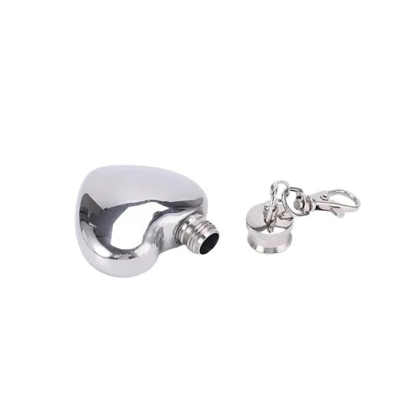 1oz Heart-Shaped Leakproof Stainless Steel Keychain Flask