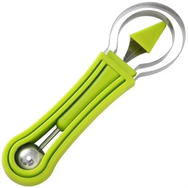 Melon Scooper Baller 3 in 1 Fruit Carving Tools Green Blue