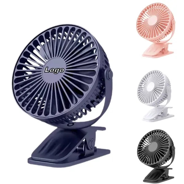 Portable Clip On Fan 3 Speed Rechargeable Mini Desk Cooler
