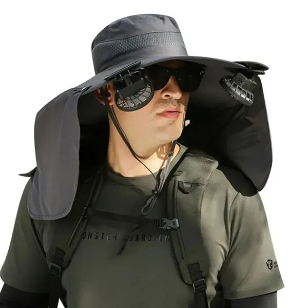 Solar Fan Hat Sun with Solar Powered Panel Fans