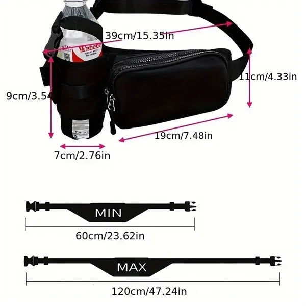 Water Bottle Waist Bag Casual Fanny Pack for Outdoor