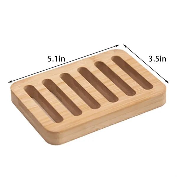 6 Pcs Bamboo Coaster Set with Stand