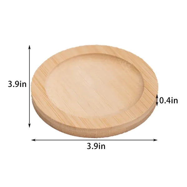 6 Pcs Bamboo Coaster Set with Stand