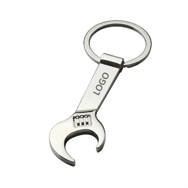 Metal Wrench Keychain With Bottle Opener Function