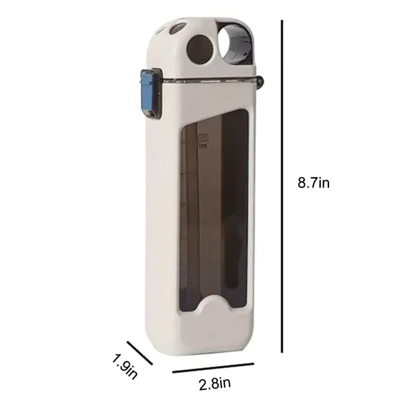 12oz Square Water Bottle With Straw