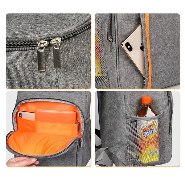 24-Can Insulated Cooler Backpack Leakproof Picnic Lunch Bag