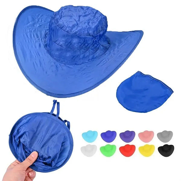 Branded Collapsible Cowboy Hat W/ Storage Pouch