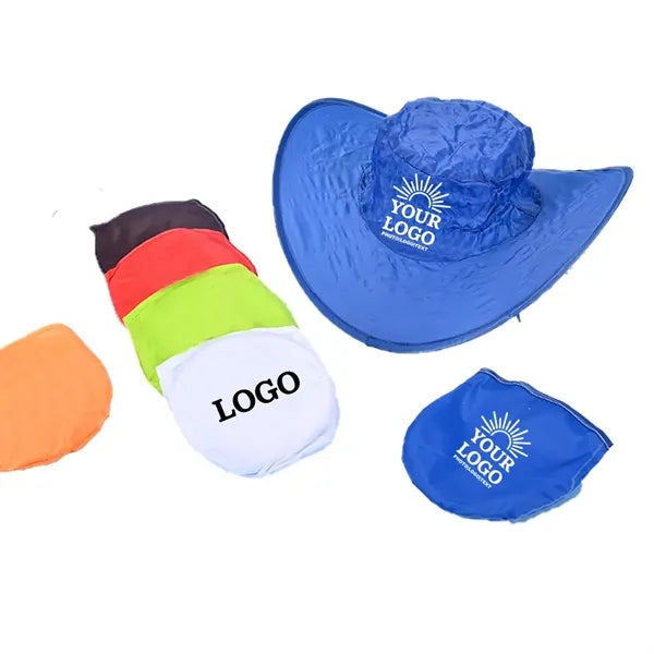 Branded Collapsible Cowboy Hat W/ Storage Pouch