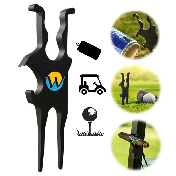 Cigar Holder Beer Opener Ball Marker in 1 Magnetic Golf Tool