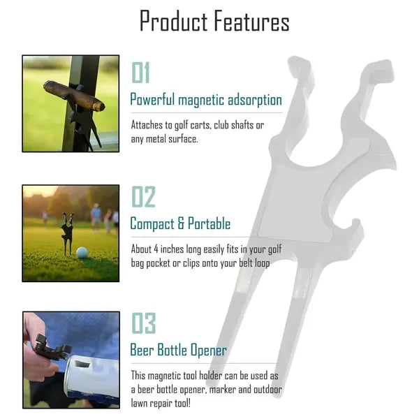 Cigar Holder Beer Opener Ball Marker in 1 Magnetic Golf Tool