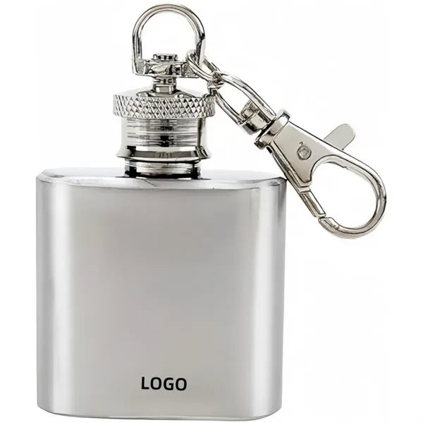 Mini Square 1oz Stainless Steel Flask Keychain
