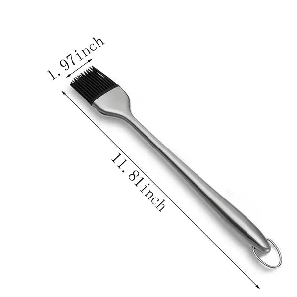 Stainless Steel Silicone BBQ Long Handle Basting Brush