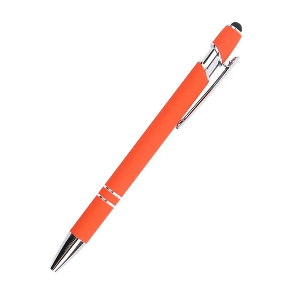 Sleek Metal Ballpoint Pen With Double Ring Accents