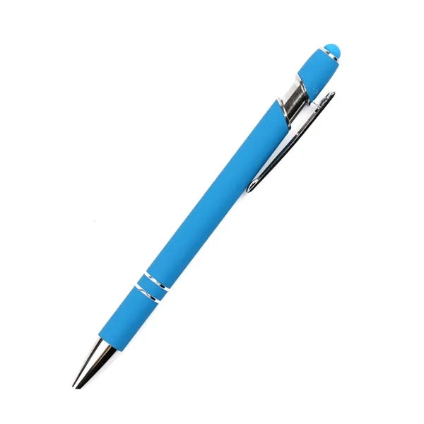 Sleek Metal Ballpoint Pen With Double Ring Accents