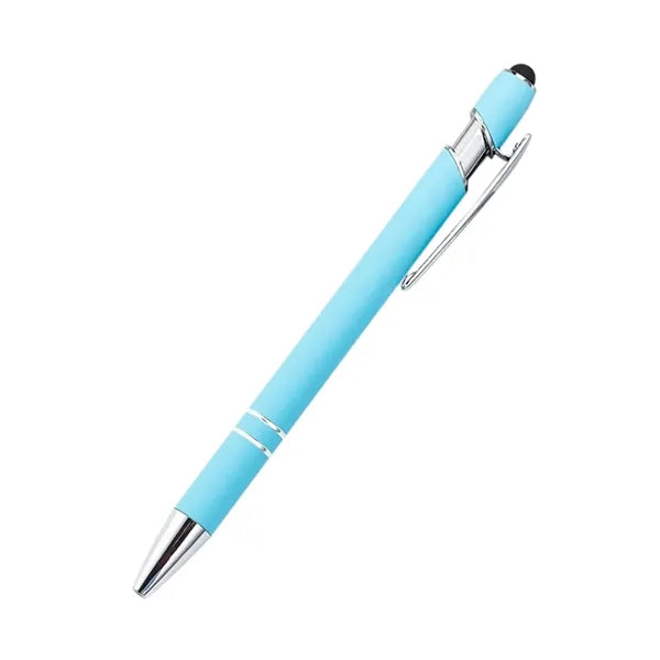 Sleek Metal Ballpoint Pen With Double Ring Accents
