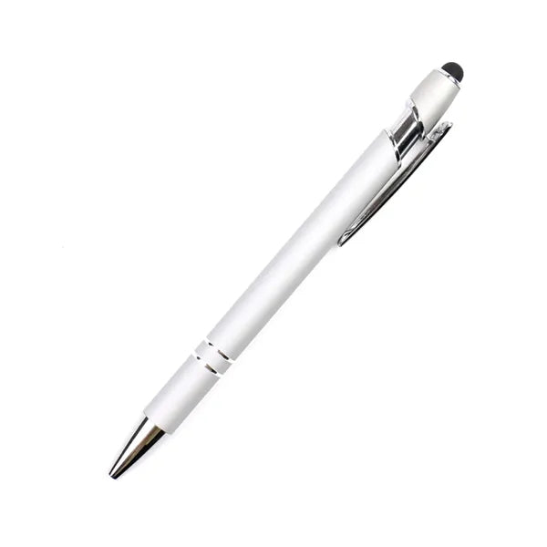 Sleek Metal Ballpoint Pen With Double Ring Accents