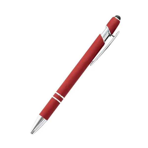Sleek Metal Ballpoint Pen With Double Ring Accents