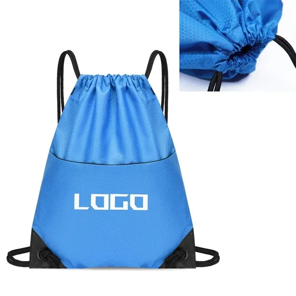 Sports Drawstring Bag with Zipper Pocket