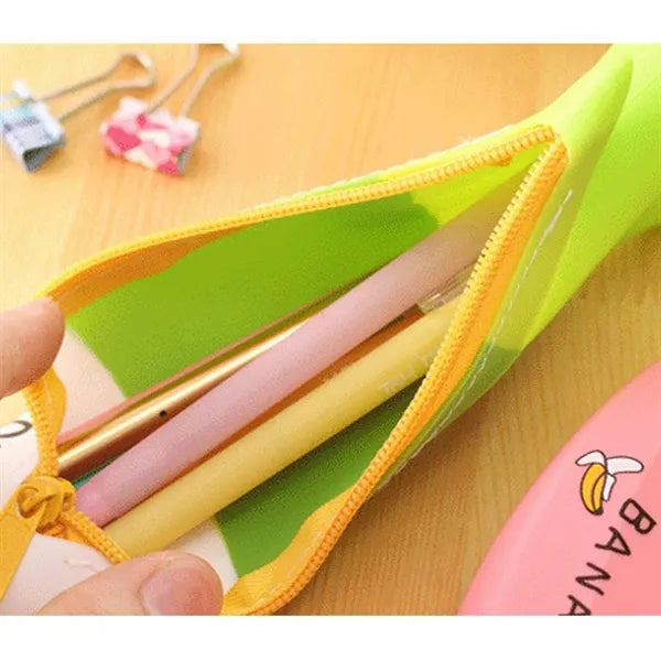 Fruit And Vegetable Student Stationery Silicone Pencil Case