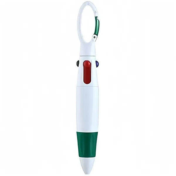 4-In-1 Retractable Ballpoint Pen With Carabiner