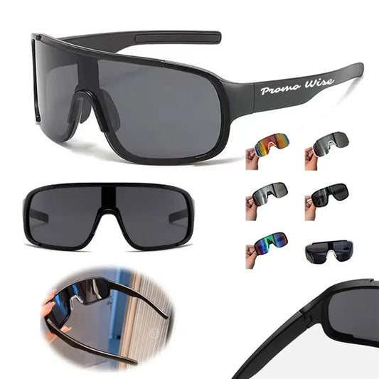 Polarized Retro Wraparound Sport Mirror Lens Sunglasses