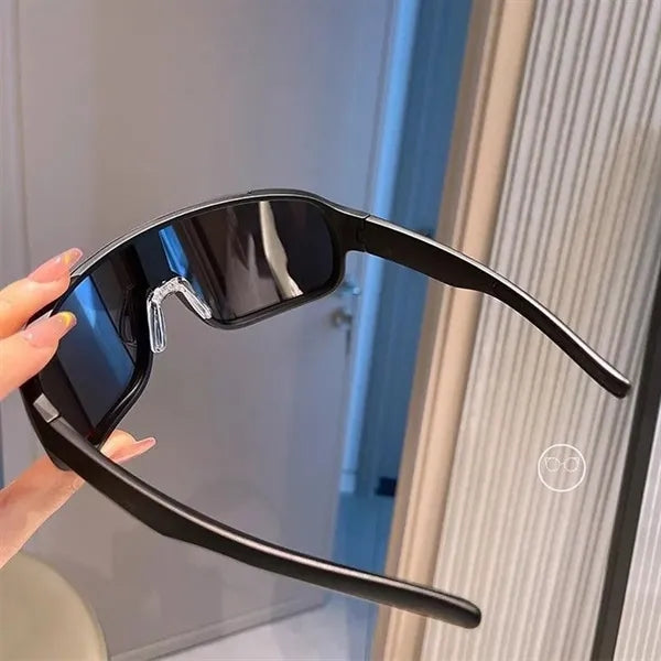 Polarized Retro Wraparound Sport Mirror Lens Sunglasses