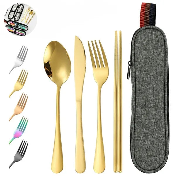Eco-Friendly Travel Utensils with Case