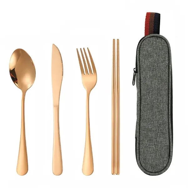 Eco-Friendly Travel Utensils with Case