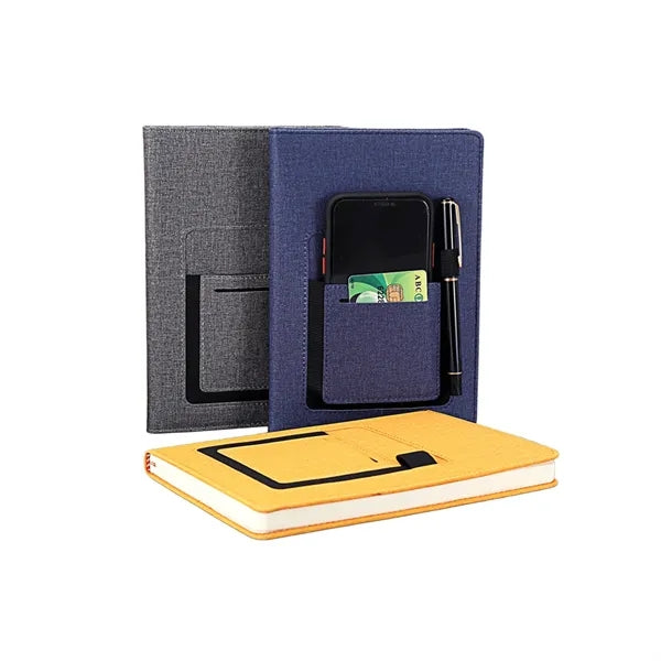 Soft Faux Leather A5 Journal with Pockets and Pen Holder