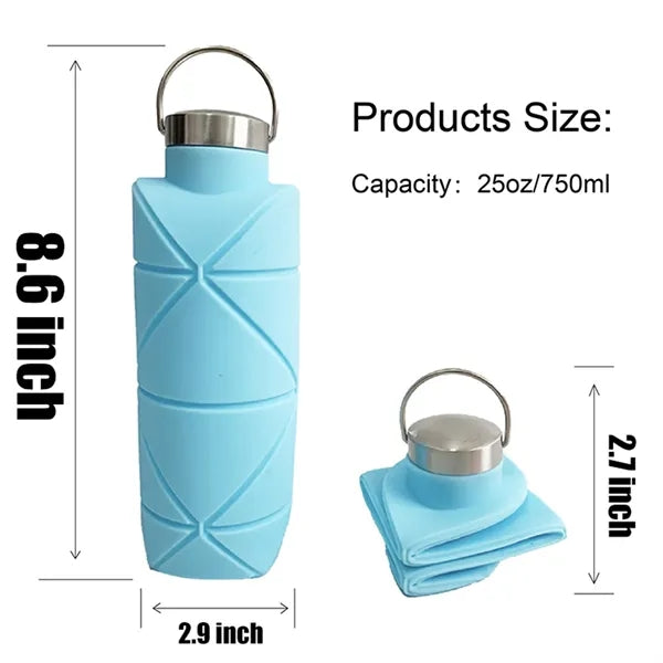 16Oz Silicone Collapse Water Bottle & Foldable Water Bottle