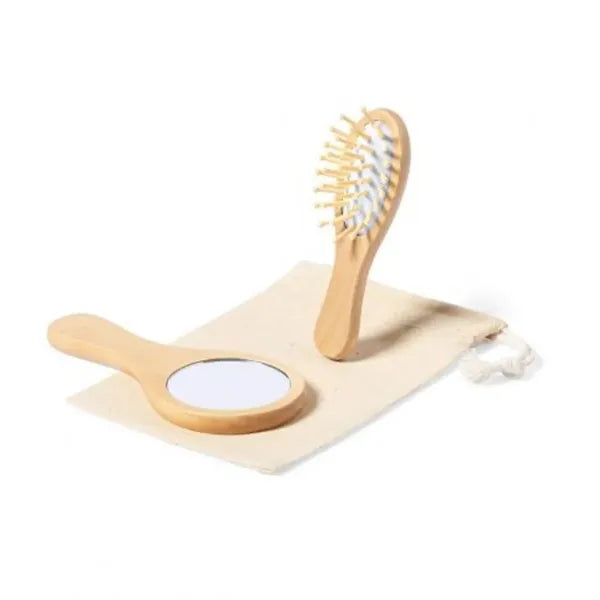 Wood Comb Mirror Set