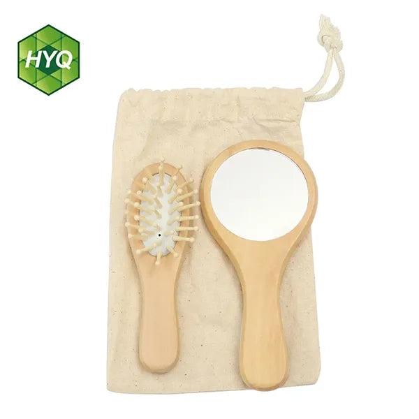 Wood Comb Mirror Set