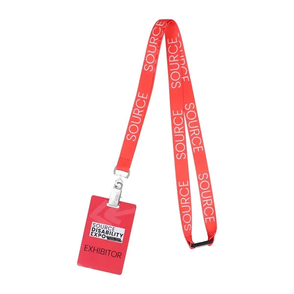 3/4" Polyester Breakaway Lanyard ID Holder Combo w/ PVC Card