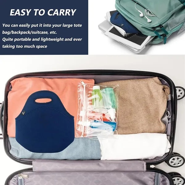 Insulated Neoprene Lunch BagTote With Zipper