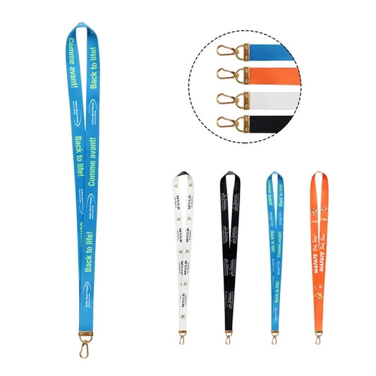 3/4" Full Color Lanyard w/ Gold Swivel J Hook