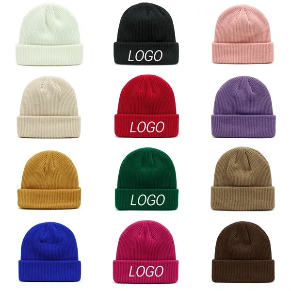 Warm Embroidered Logo Knitted Comfortable Cap