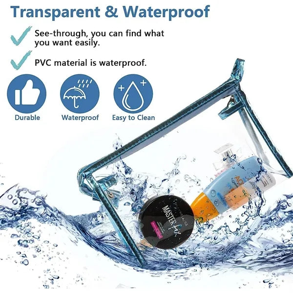 Clear PVC Cosmetic Bag Waterproof Toiletry Pouch