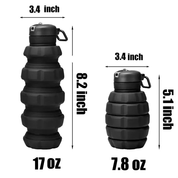 17 Oz Silicone Collapse Water Bottle & Foldable Water Bottle