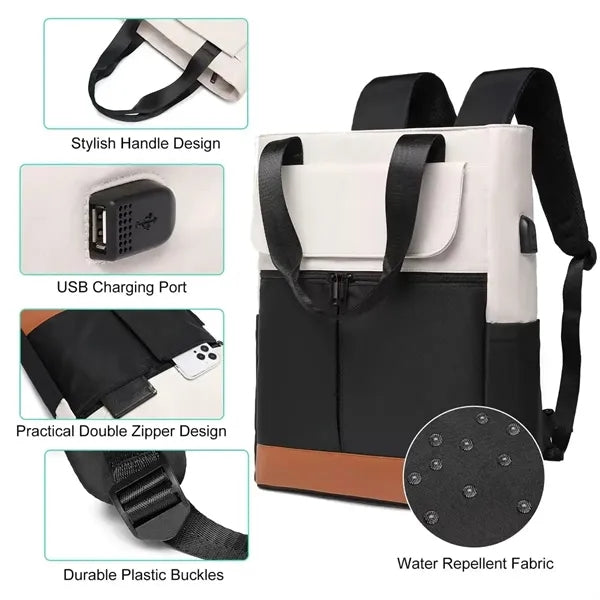 Travel Laptop Convertible Backpack with USB Charging