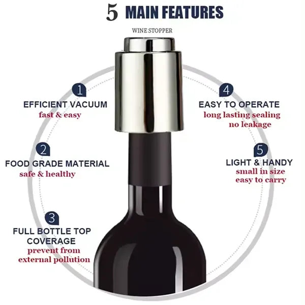 Vacuum Sealed Wine Bottle Stopper