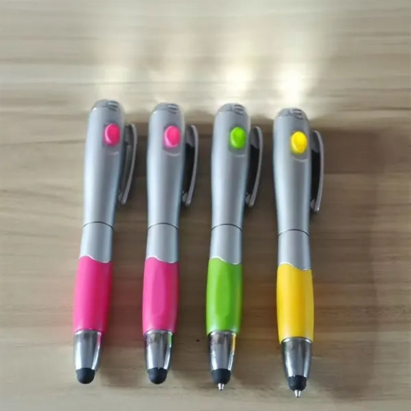 3 in 1 Stylus Ballpoint Pen With Led Flashlight
