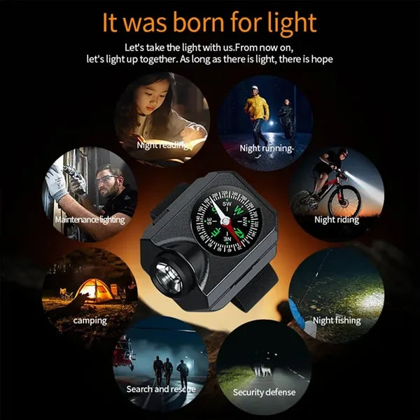 USB Charging Wrist Light With Compass