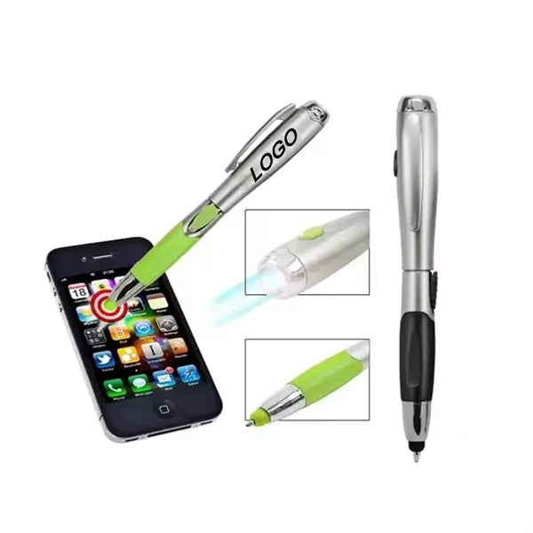 3 in 1 Stylus Ballpoint Pen With Led Flashlight