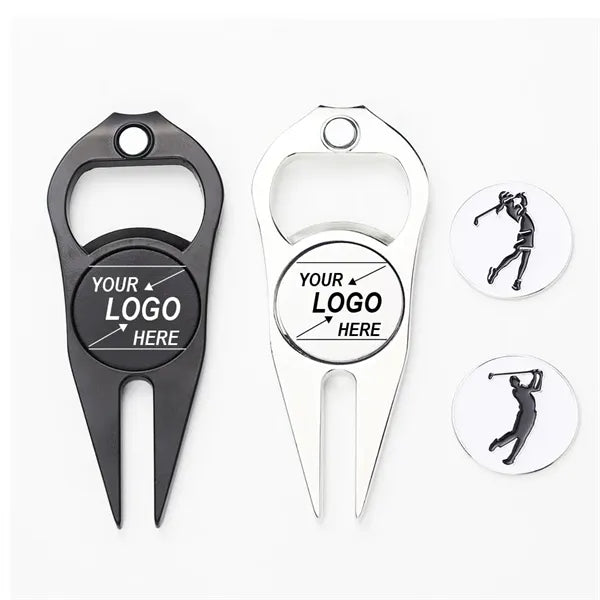 Opener Golf Metal Fork Ball Marker