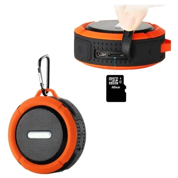 Rugged Waterproof Bluetooth Speaker with Carabiner