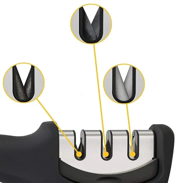Two-Stage Manual Knife Sharpener with Ergonomic Grip