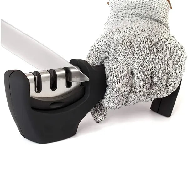 Two-Stage Manual Knife Sharpener with Ergonomic Grip