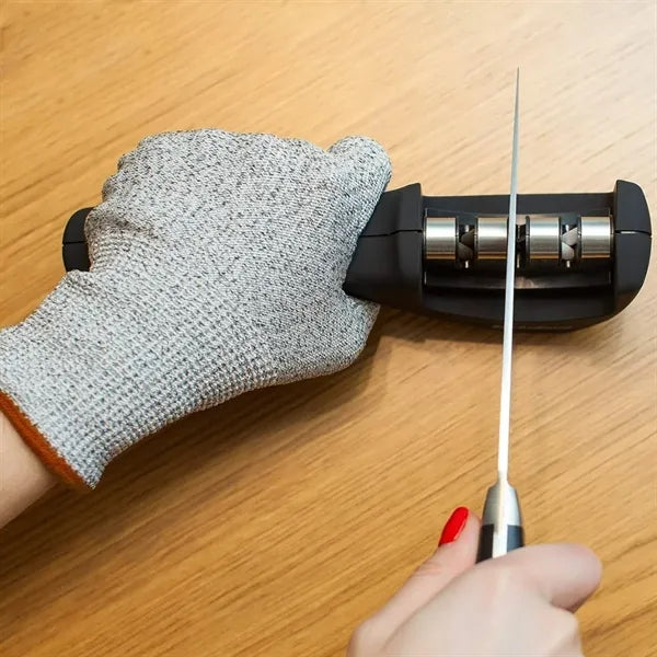 Two-Stage Manual Knife Sharpener with Ergonomic Grip