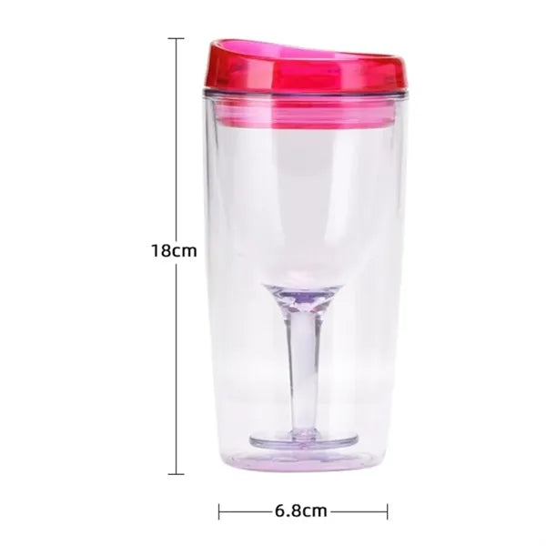 10Oz. Acrylic Double Wall Wine Tumbler with Lid