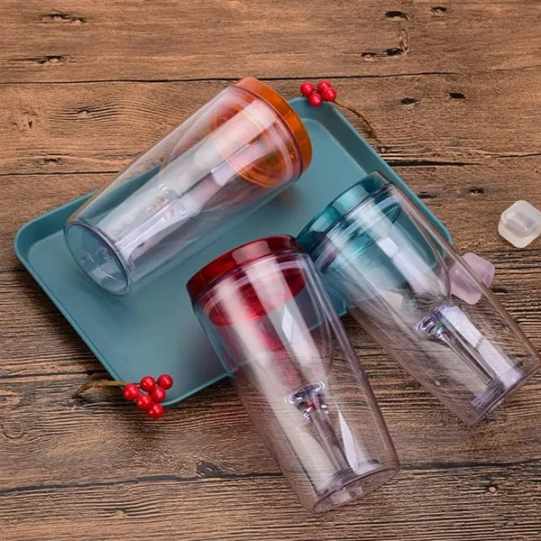 10Oz. Acrylic Double Wall Wine Tumbler with Lid
